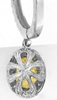 Natural Yellow Sapphire and Diamond Halo Drop Earrings in 14k white gold