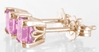 Pink Sapphire Stud Earrings - Rose Gold- Princess Cut