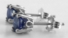 Natural Round Sapphire Solitaire Earrings in 14k white gold. Royal Blue