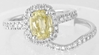 Unheated Yellow Sapphire Engagment Ring and Band Set - White Gold