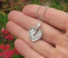 Real Sapphire Heart Pendant in 14k white gold for sale