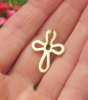 14k yellow gold Blue Sapphire Cross Pendant
