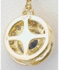 Real Round Blue Sapphire Pendant in gold