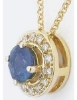 Natural Sapphire Diamond Halo Pendants