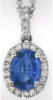 Natural blue sapphire ring in 14k white gold