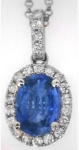 Natural blue sapphire ring in 14k white gold