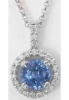 Natural blue sapphire ring in 14k white gold