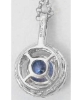 Sapphire Diamond Halo Pendants