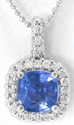 Sapphire Pendant with Dimaonds
