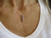 Rainbow Sapphire Line Pendant in 14k white gold