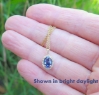 Natural Sapphire Pendant with a Diamond Halo set in Real 14k yellow gold for sale