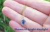 Oval Natural Blue Sapphire and Diamond Pendant in 14k yellow gold  with included pure Gold Chain