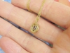 Natural Sapphire and Real Diamond Pendant in 14k yellow gold  with Gold Chain