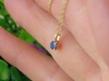 Genuine Ceylon Sapphire Solitaire Pendant Necklace for sale in yellow gold