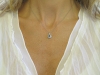 Ceylon Blue Sapphire and Diamond Pendant in 14k white gold