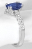 Natural Oval Blue Sapphire Ring with Diamonds in 14k white gold