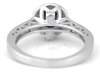 Natural Round Blue Sapphire Ring with Diamond Halo in 14k white gold