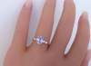 Oval Ceylon blue sapphire and diamond ring in 14k white gold