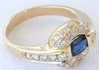 East West Set Oval Natural Sapphire Fashion Ring with Real Diamond Halo in solid 14k yellow gold