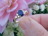 solid 14k yellow gold Natural Oval Blue Sapphire Ring with Diamonds