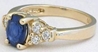 Natural Oval Blue Sapphire Ring with Diamonds in solid 14k yellow gold for sale