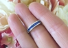 Channel Set Princess Cut Real Sapphire Wedding Band Ring in solid 14k white gold