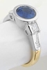 Bezel Set Natural Round Sapphire Real Diamond Engagement Ring in solid 18k yellow gold