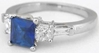 Sapphire Diamond Ring in Platinum