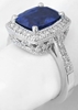 Large Blue Sapphire and Diamond Ring