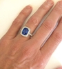 Sapphire and Diamond Ring on the hand