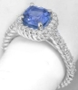Blue Sapphire and Diamond Ring