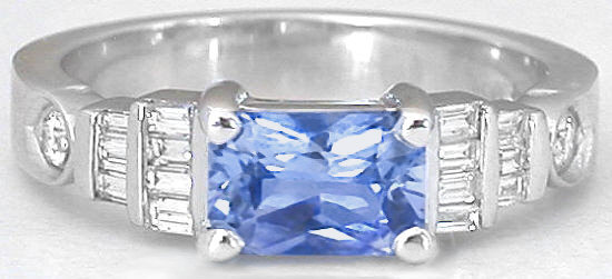 Radiant Cut Sapphire Ring