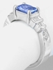 Natural East-West Set Blue Sapphire Ring