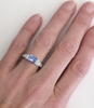 1.34 ctw Ceylon Blue Sapphire and Diamond Ring in 14k white gold - SSR-5965
