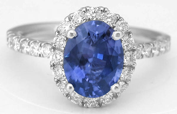 2.53 ctw Color Change Sapphire and Diamond Ring in 14k white gold