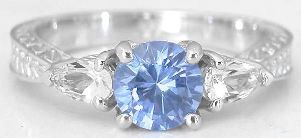 Blue and White Sapphire Ring