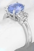 Natural Oval Blue Sapphire and White Sapphire Wedding Ring in sold 14k white gold for sale