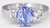 Natural Blue and White Sapphire Ring