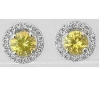 Natural yellow sapphire ring in 14k white gold