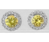 Natural yellow sapphire ring in 14k white gold