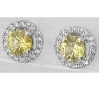 Yellow Sapphire Diamond Stud Earrings