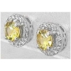 Yellow Sapphire Diamond Halo Earrings
