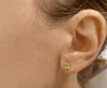 Natural Princess Cut Yellow Sapphire Earrings - White Gold for sale