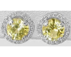 Natural yellow sapphire ring in 14k white gold
