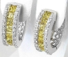 Princess cut natural yellow sapphire ring in 14k white gold