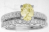 Light Yellow Sapphire Engagement Ring Set