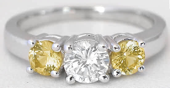 Diamond and Yellow Sapphire Ring