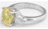 Past Present Future Oval Yellow Sapphire Trillion Diamond Ring
