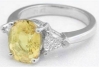 14k White Gold Yellow Sapphire Diamond Rings