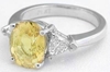 14k White Gold Yellow Sapphire Diamond Rings